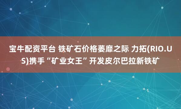 宝牛配资平台 铁矿石价格萎靡之际 力拓(RIO.US)携手“矿业女王”开发皮尔巴拉新铁矿