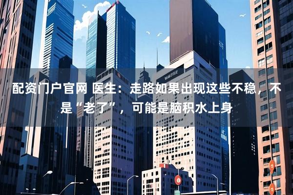 配资门户官网 医生：走路如果出现这些不稳，不是“老了”，可能是脑积水上身